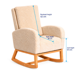 Myla cream boucle nursing chair with seat dimensions