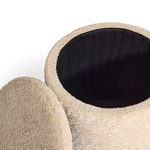 Closed-in of Mylo Ottoman on a white background