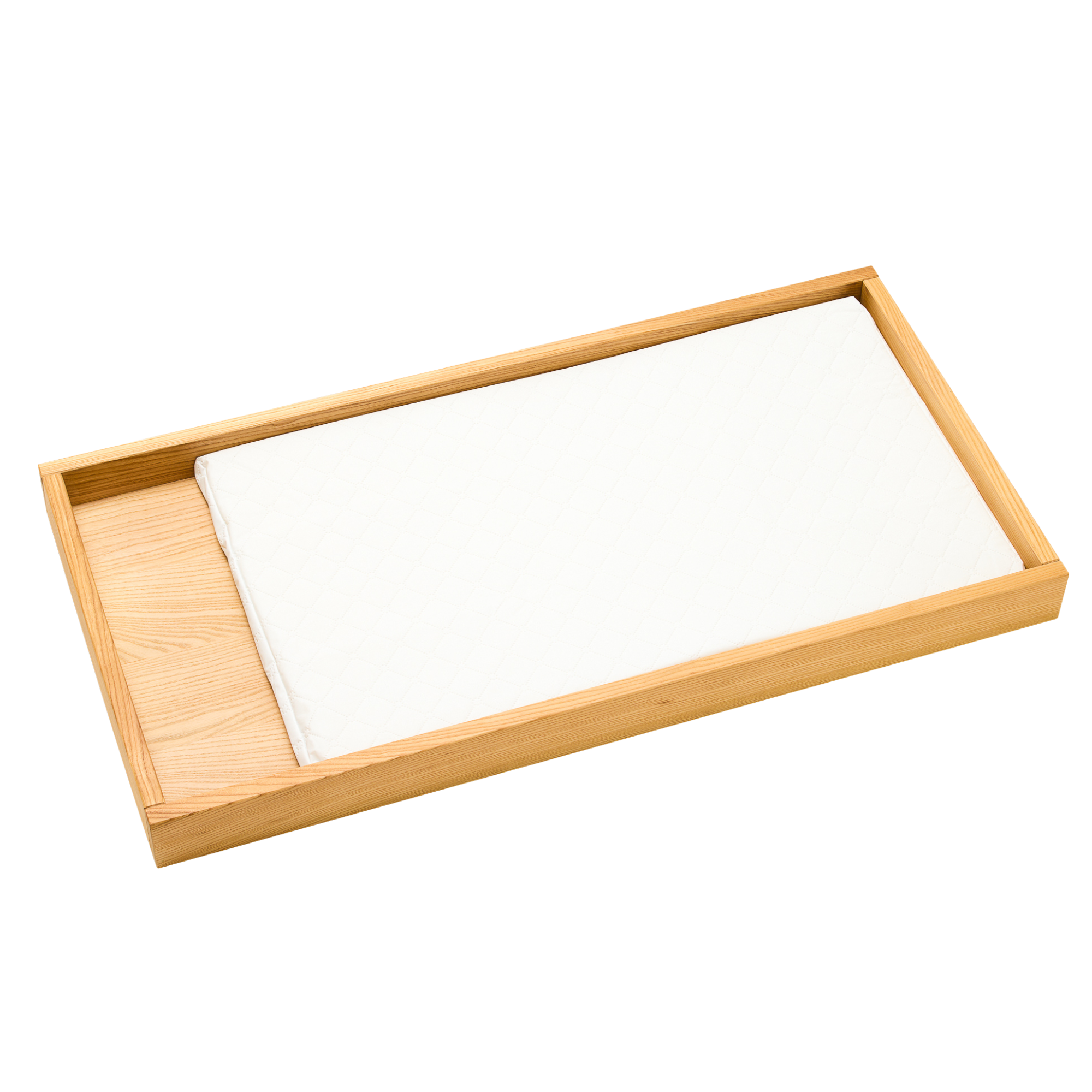 George Change Tray with a white mattress on a white background