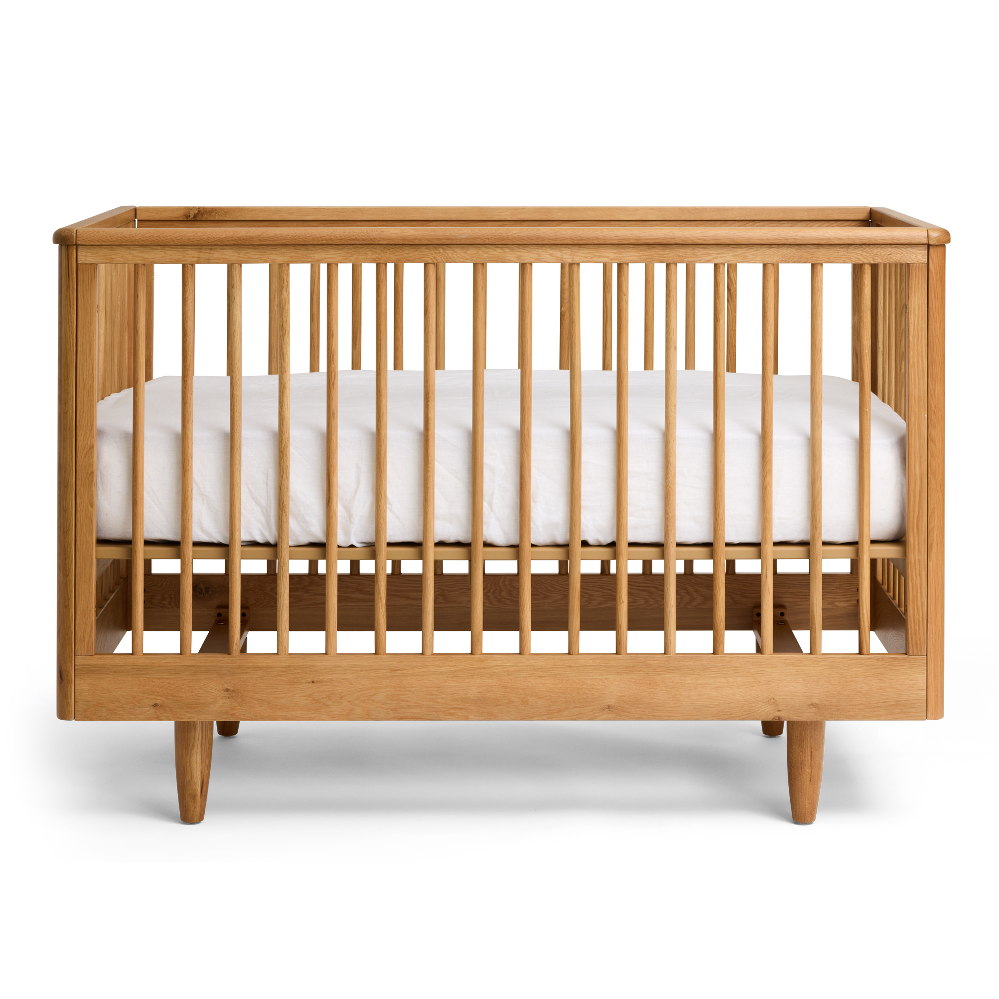 George Cot on a side with mattress on a white background