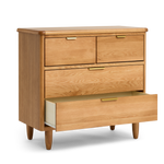 George dresser with one drawer open on a white background