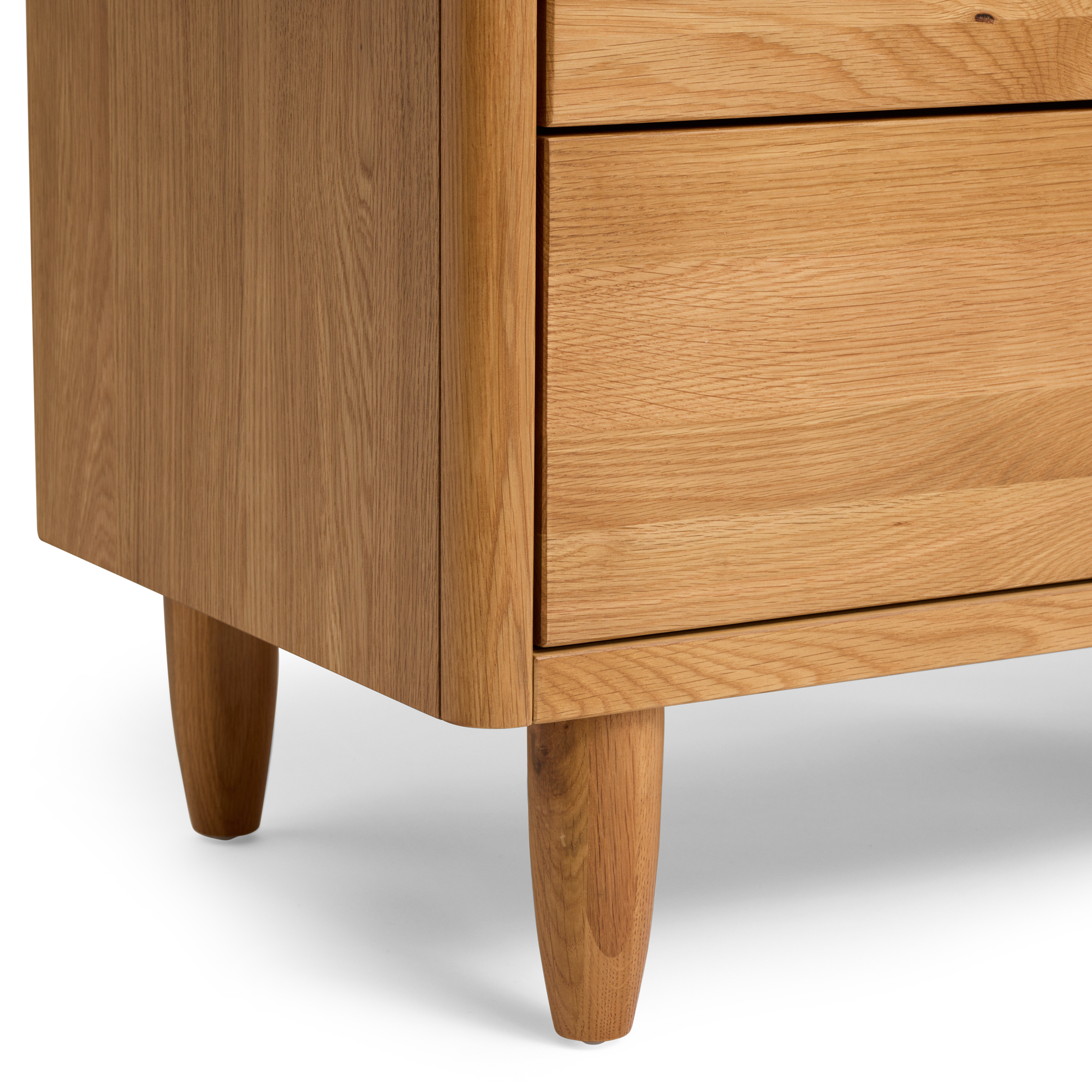 Detailed corner George dresser with a drawer on a white background