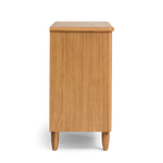 Wooden cabinet with a white background