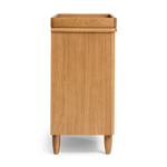 Wooden cabinet with a rectangular top on a white background
