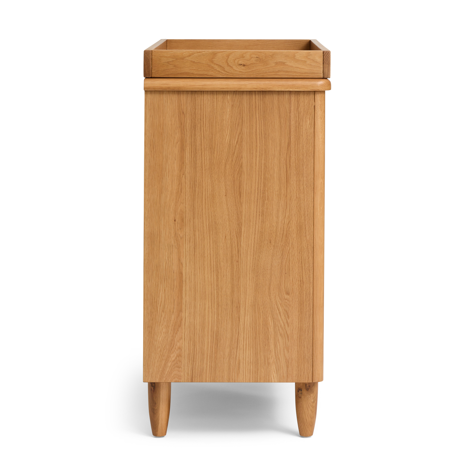 Wooden cabinet with a rectangular top on a white background