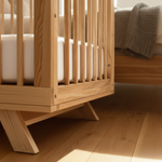 MacKenzie Cot in a room with wooden floor and bed
